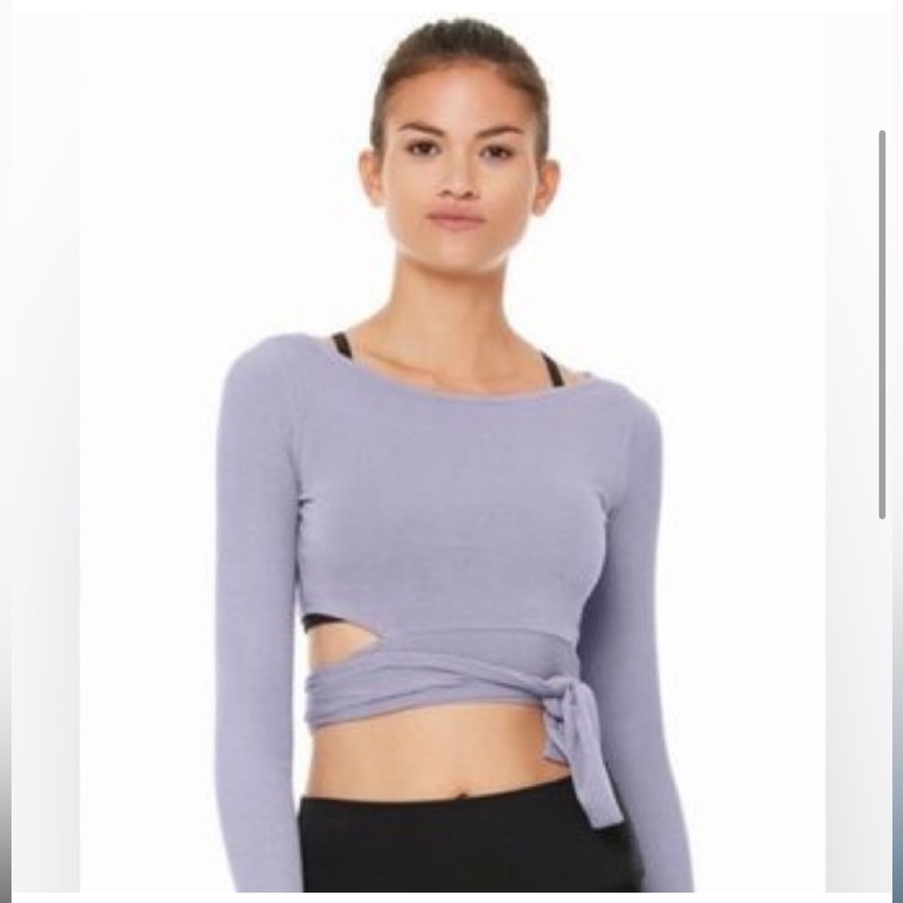 Alo Yoga Blue Cover Long Sleeve Top